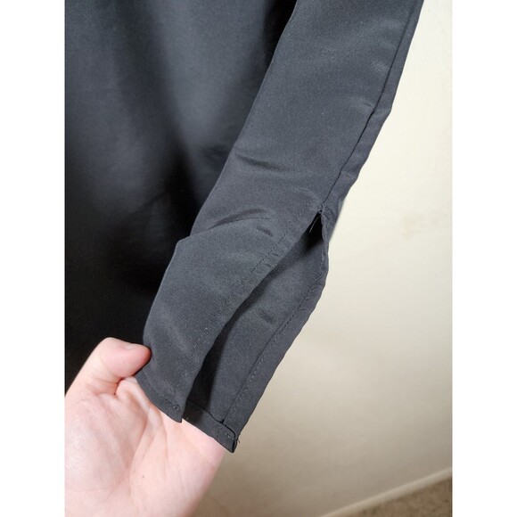 Elementz Womens M Black Roll Tab Sleeve Button Up Collared Shirt Blouse Utility - Picture 4 of 5